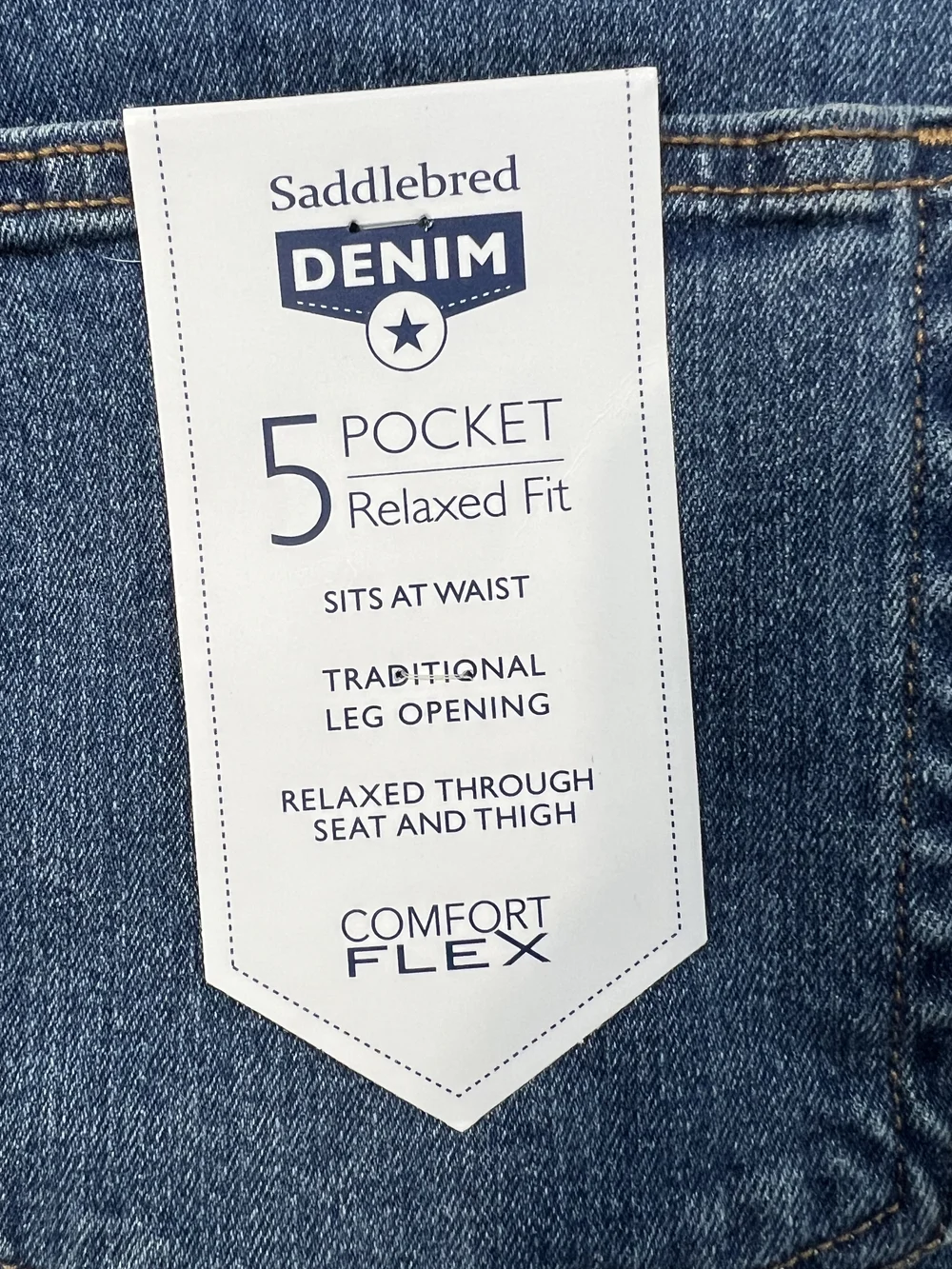 Saddlebred Relaxed Fit Men's Jeans in Dark Blue Wash 36Wx32L - Picture 6 of 9